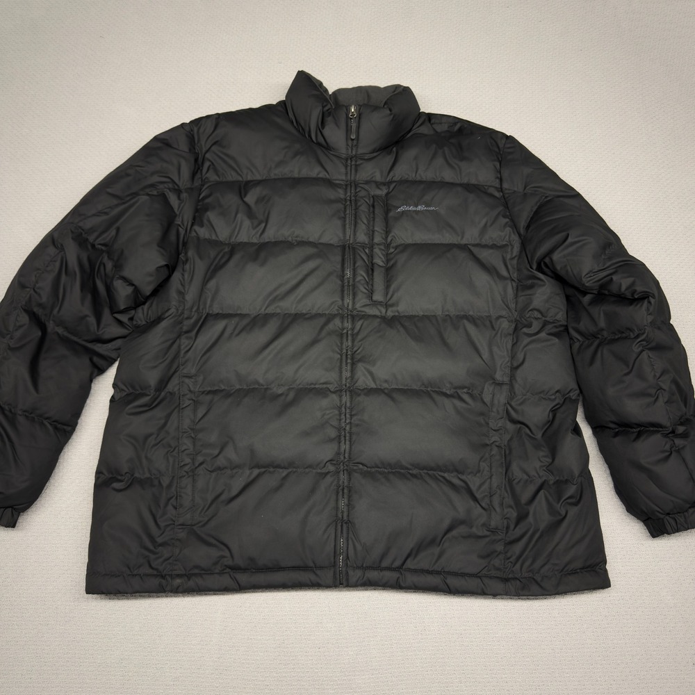 Eddie Bauer EB650 Goose Down Puffer Jacket 2XL Black Quilted Full Zip Winter